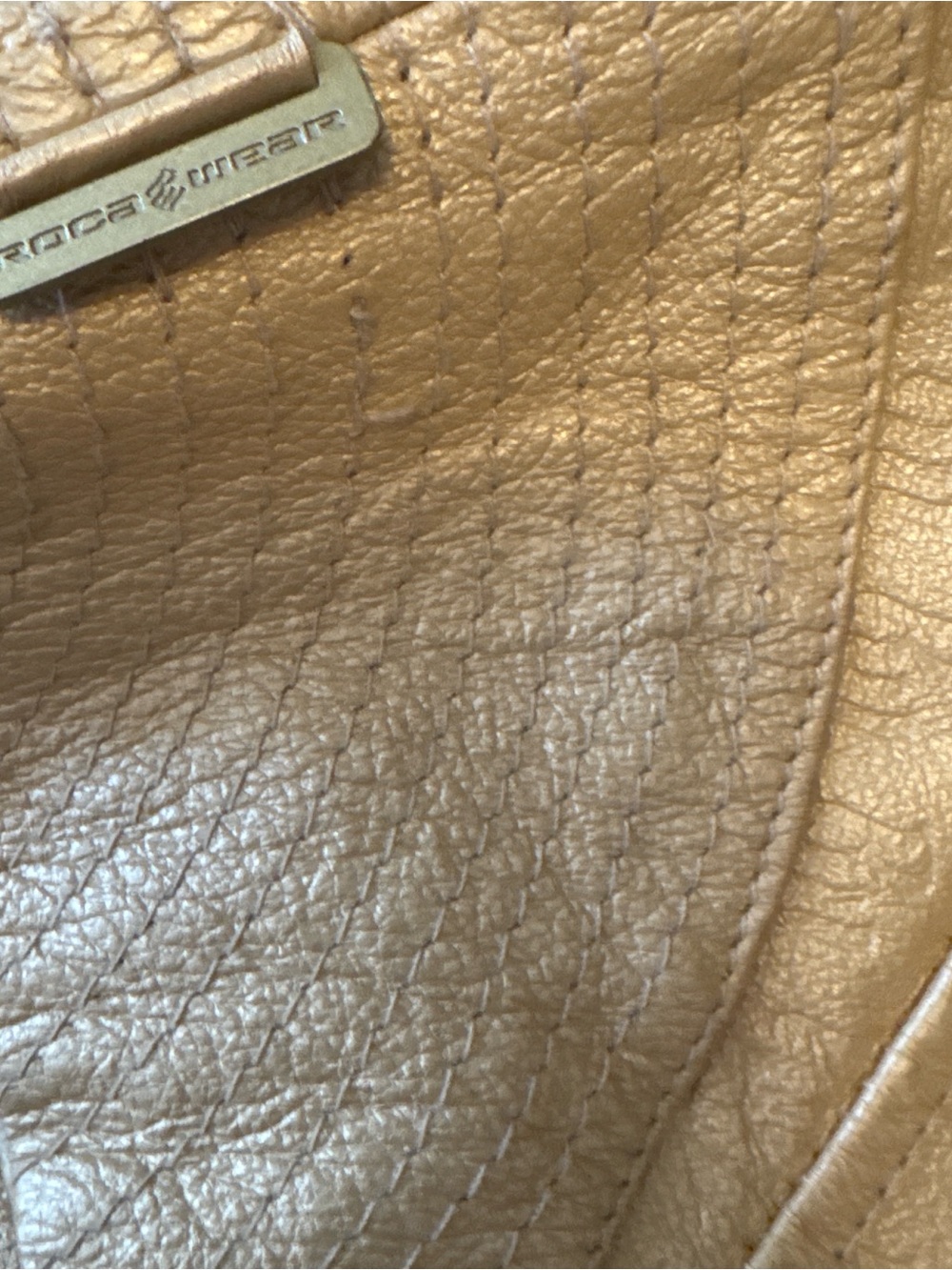 Rocawear Shimmery Gold Vintage Leather Jacket - Picture 7 of 16